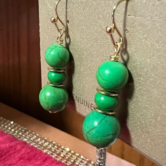 NWT Barse Green Magnesite Beaded Earrings #BJER - Picture 4 of 5